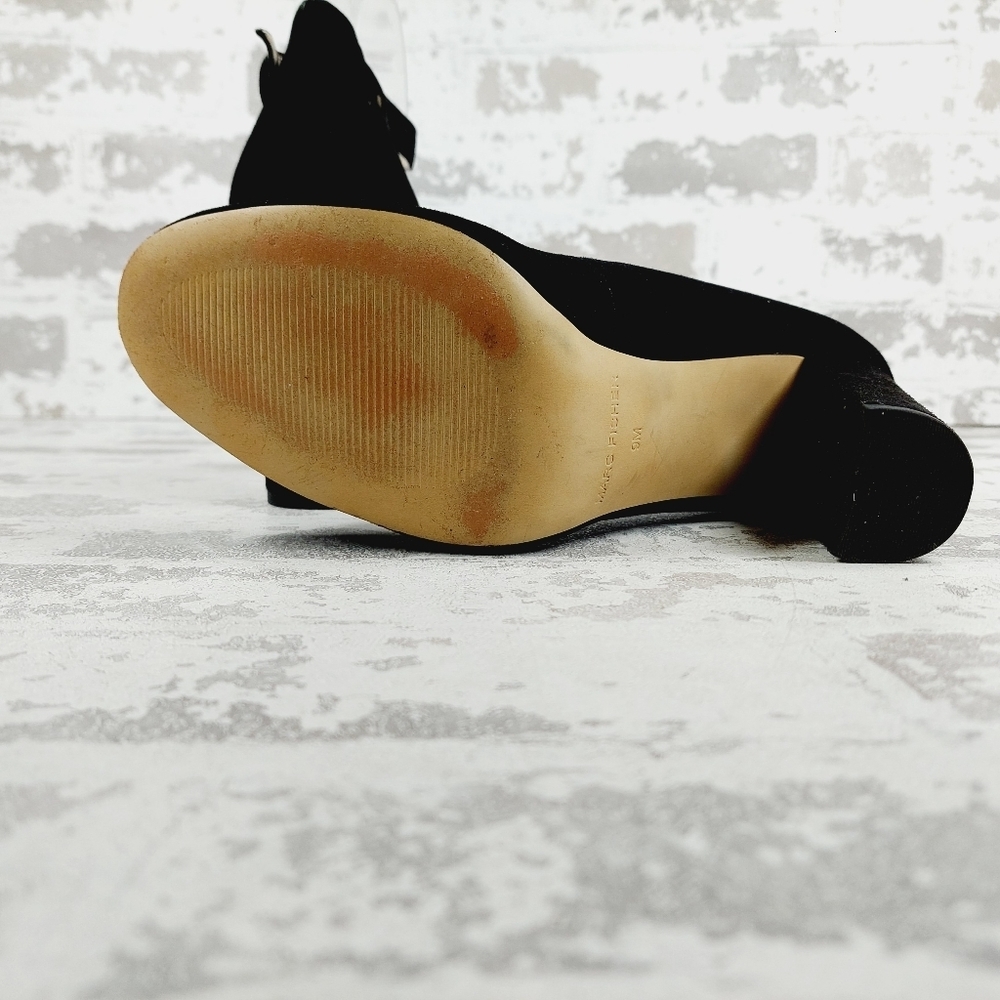 Marc Fisher Ion Black Suede Ankle Strap Pumps F578 - Picture 8 of 13